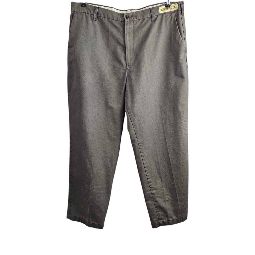 Cintas Comfort Flex Chino Flat Front Cotton Blend Gray Uniform Workwear Pants